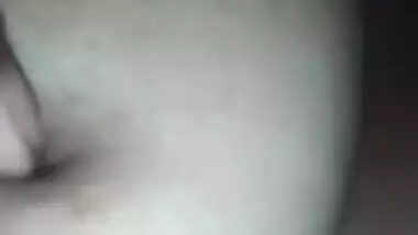 Desi girl hides her face but man lays her XXX boobs bare for sex video