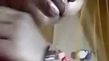 Hubby is away and Desi wife decides to gladden him with the porn video call