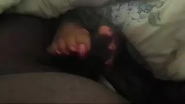 Indian porn tube mms clip of south girl Devangi foot job mms