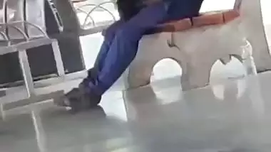 Randi in railway station sucking dick caught by voyeur