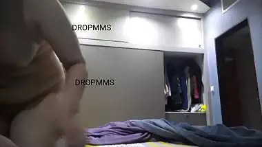 Chubby MILF after bath dress wear caught by stepson