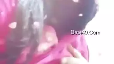 Indian chick with hidden face takes XXX boobs to light on a phone camera