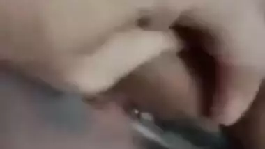 Desi takes clothes off for man who fingers her hairy XXX opening