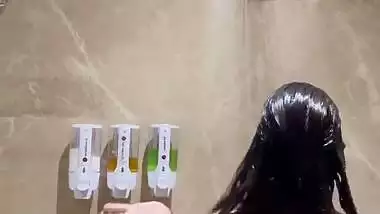 Sexy big boob girl shoots her nude MMS taking a shower