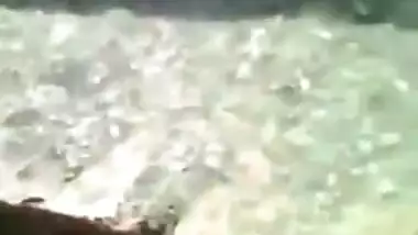 Village girl nude bathing and self recording at open area