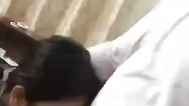 A 21-year-old college girl gives a desi blowjob to her lover
