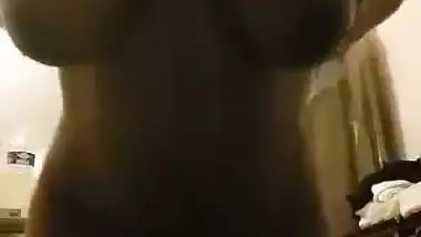 Big boob girl removes towel and exposes herself on camera