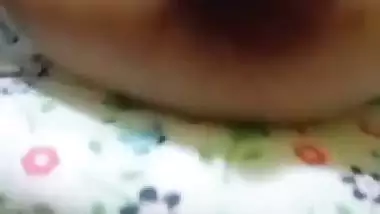 Cute girl opens bra to show sexy boobs to lover