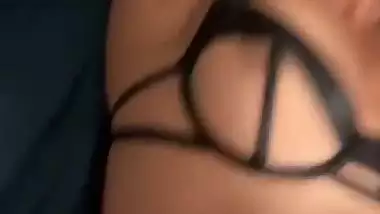 Indian wife in lingerie moaning with husband fucking
