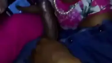 In the fresh air is comfortable for Desi wife to give a XXX blowjob