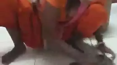 Big boobs desi maid cleaning floor and owner caught her huge cleavage