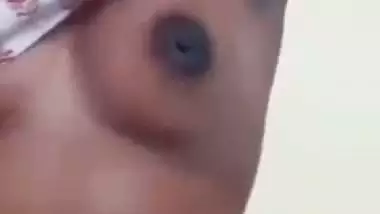 Tamil girlfriend naked video call showing dark nipples