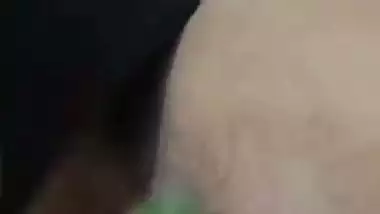 Newly married wife fingering pussy with lover on video call
