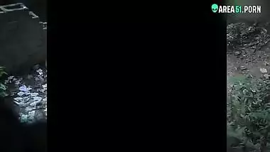 Mature aunty caught fucking with local guy outdoor In jungle, desi xxx mms