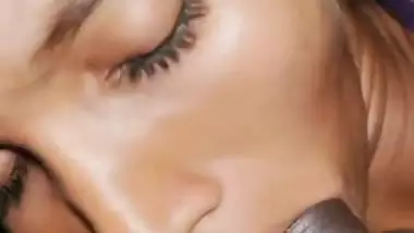 Horny wife enjoys blowjob with cleavage show MMS sex