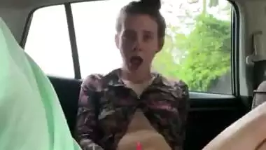 College Slut girl fucked in car sex