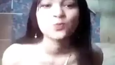 Good-looking Indian sexpot stays naked afore cam with XXX boobs exposed