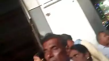 Old groper groping&shing dick into aunty ass in crowd part-1