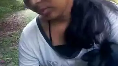 Hot gujrati girl neha with her boyfriend manu in park showing her big juicy breasts