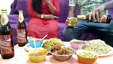 Friend invites the Desi girl to drink some beer and drills XXX cave