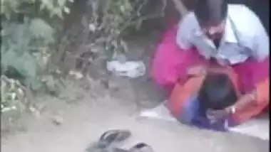 Tamil couple banging outdoor in a jungle gets caught on a , desi sex mms